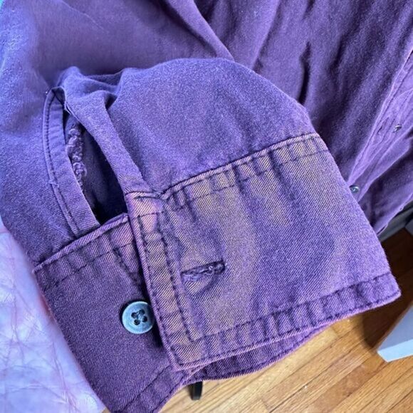 Rock & Republic silky button down distressed soft fabric long sleeves size Med - Picture 3 of 11